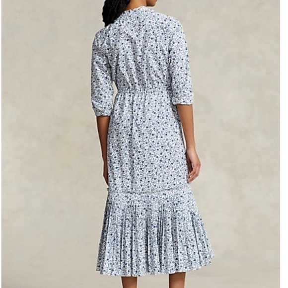 NWT Polo Ralph Lauren Floral Pleated-Hem Drawstring Dress NEW With Tag Size … - Picture 6 of 10